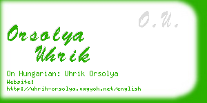 orsolya uhrik business card